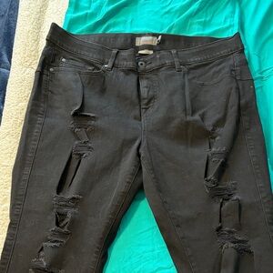 Torrid Distressed Black Skinny Jeans